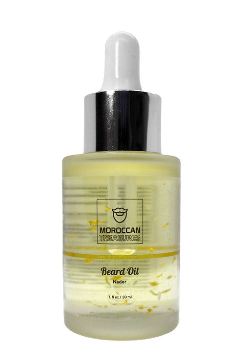 Beard Oil for Men Nador- 24k Gold Flaked 100% organic cold-pressed Argan oil